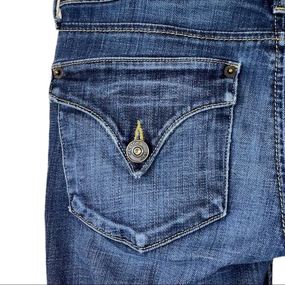 Hudson Collin Jeans Back Flap Pocket 2 Button Front Elm Dark Wash Size 25 - Picture 7 of 11